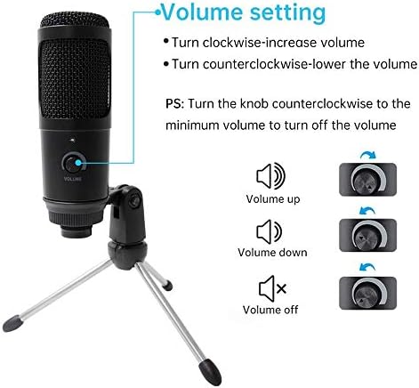 Комплект Професионално USB-Конденсаторного микрофон TWDYC, Микрофон с Регулируема Ножничной стойка за закрепване на удара