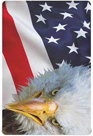 Американският Белоглав Орел АЛАЗА в Знамето на САЩ, Чаршафи за легла с животни, Чаршаф за Люлка за Момчета и Момичета, Стандартен Размер 52x28 инча