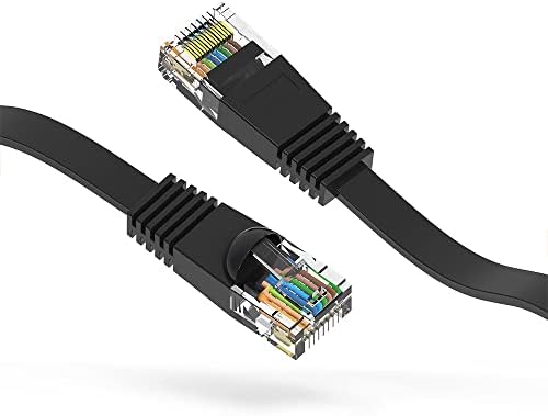 15 фута (4,6 м) Плосък кабел Ethernet Cat6 15 Фута (4,6 метра) Мрежов кабел Gigabit LAN RJ-45 Високоскоростен Пластир кабел за Xbox,