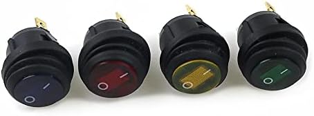MAKEE 1 бр. KCD1 Кръгла водоустойчива лампа Вкл-изкл 3Pin през Цялата кулисный премина 10 (6) 250VAC 125 В led лампа с плосък колан (цвят: