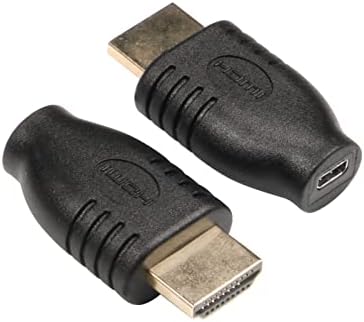 CLAVOOP HDMI Адаптер Micro HDMI 2-Pack, Позлатени Конвертор Micro HDMI Female-HDMI Male за Фотоапарат, Таблет