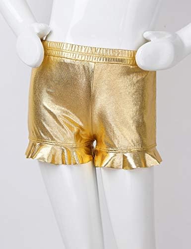 TTAO/ къси Панталони с метално покритие за Гимнастика Танци с Волани за Момичета, Панталони за изпълнения на Сцена, Джаз, Хип-Хоп, Акробатични