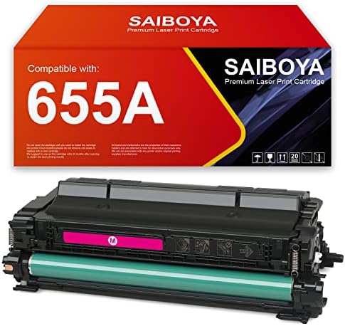 SAIBOYA Рециклирана тонер касета 655A CF453A и Лилаво за подмяна на касетата с тонер за HP Color Enterprise M652dn M652n M653dh M653dn