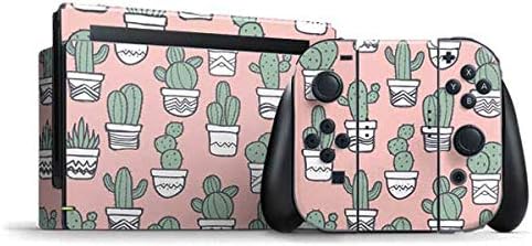 Игри кожата Skinit Decal, Съвместим с пакет Nintendo Switch Пакет - Оригинален дизайн Pink Cactus
