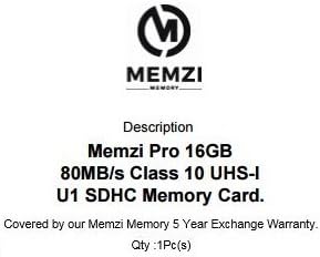 Карта памет MEMZI PRO 16GB Class 10 80 MB/SDHC карта за цифров фотоапарат Sony Cyber-Shot DSC-RX