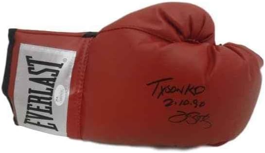 Червената ръкавица, светът бокс с автограф Бастера Дъглас Тайсън KO JSA 14600 дясно - Боксови ръкавици с автограф
