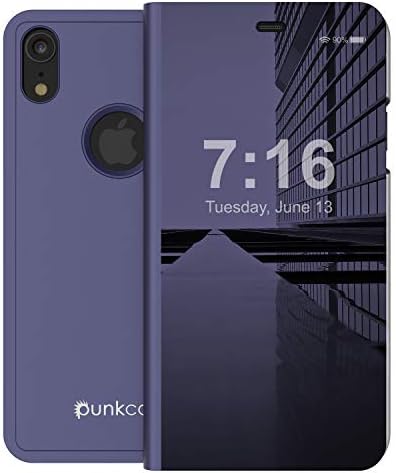 Калъф Punkcase за iPhone XR с рефлектор, Защитен панти калъф С устойчиво на надраскване Прозрачна огледало Отпред и неплъзгащи задната