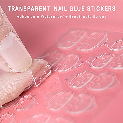 840 БР. Двустранни Самозалепващи Накладки за нокти, Дишащи Прозрачни Етикети с изкуствен Лепило за нокти, Гъвкави Самозалепващи Етикети