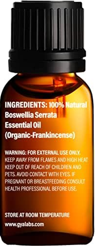 Набор от органични масла от тамян и Смирна за кожа - от Чисти Етерични Масла за Терапевтични клас - 2x0,34 течни унции - Gya Labs