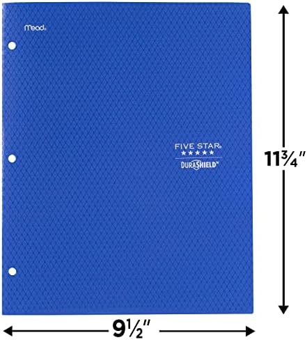 Пластмасови папки Five Star DuraShield с антимикробно покритие, 2 джоба, 4 опаковки, могат да се настанят 11 x 8-1 / 2, в различни цветове