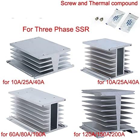 EXONGY фаза 3 10A 25A 40A DA 60A 80A 100A 150 200A Трифазни SSR 3-32 vdc 24-480 ac Твердотельное реле SSR AC Три DC-AC (Размер: Радиатор