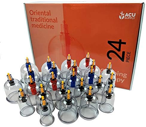 Комплект за вакуумна баночной терапия от 24 теми - Комплект за Вакуумна Баночной терапия за домашно ползване - Антицелулитни чаша с ръчна