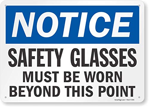 SmartSign-S-1411-PL-14 Забележка - Трябва да се носят защитни очила Знак | Пластмаса 10 x 14