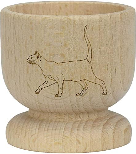 Дървена чаша за яйца Azeeda Гуляющая сиамски котки (EC00023284)