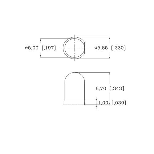 5 mm 12 В Предварително свързан червен светодиод - ултра ярък (10, 11, 12, 13, 14, 15 В) (опаковка от 50 броя)
