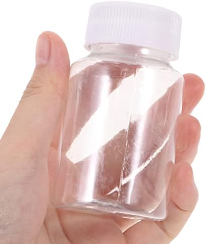 Ciieeo 10 БР. Прозрачни Бутилки, за да Таблетки Празна Пластмасова Бутилка за Витамини с Капачки Бутилки за Лекарства Контейнер за Съхранение