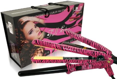 Професионални инструменти за коса ISO: Пълен Комплект за стайлинг на Ярко-Розова Зебра