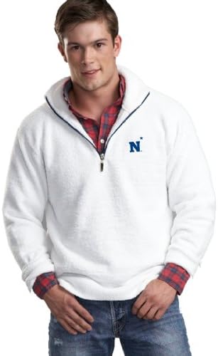 Пуловер Унисекс с цип NCAA военноморската академия на САЩ Kashwere U (Бяло / Тъмно синьо, Средно / 40-42)