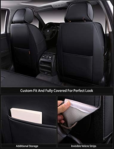 Калъф за седалка OASIS AUTO -2021 Civic Custom Fit от изкуствена кожа, съвместими с седаном Civic -2017-2018-2019-2020-2021 (отделяне