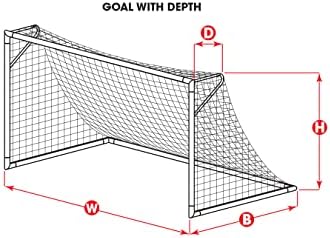 Футболна мрежа Kwik Goal Fusion® 120, бяла, 8H x 24W x x 4 3D 1/2 B