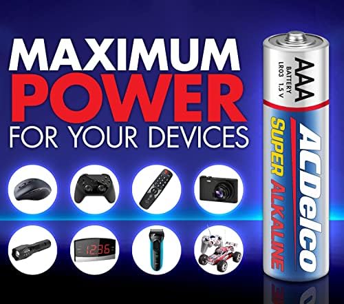 Батерии ACDelco AAA, Суперщелочная батерия на максимална мощност, Срок на годност 10 години, отново закрываемая опаковка, броя на 200