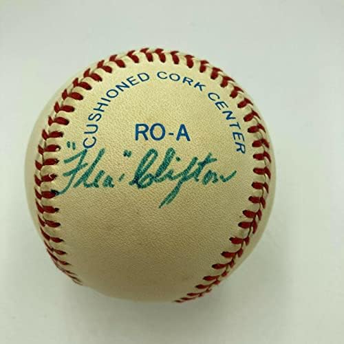 Бълхата Клифтън подписа договор с Американската Лига бейзбол Макфейл Детройт Тайгърс JSA COA - Бейзболни топки с автографи