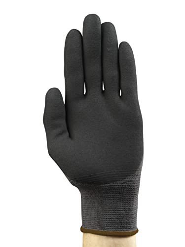 Промишлени ръкавици HYFLEX 11-840 с Ергономичен износостойким покритие от найлон и Ликра с нитриловым покритие за автомобилната индустрия, Производство - Med (8) Сив (1 чифт