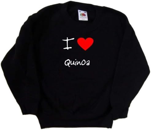 Черна детска Hoody I Love Heart Quinoa