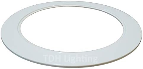 TDH Lighting Бяло подреден пръстен, изработени Goof за вградена банки и 6-инчов покрива дъното на осветителното тяло (6 опаковки)