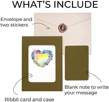 Пощенска картичка Ribbli с юбилей, всплывающая пощенска картичка в деня на годишнината, пощенска картичка, с венец във формата на сърце