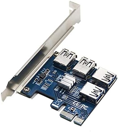 Конектори PCI-E Странично 009S Plus PCI-E 1 Завой 4 от 1X до 16X Слота Адаптер Странично Card 60 см USB 3.0 Червен Кабел 6pin SATA майнинга