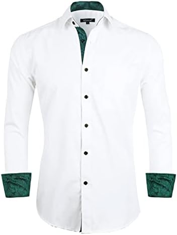 Мъжки Бизнес Приталенная риза Alizeal с Дълъг ръкав, Лоскутная Риза с копчета в стил Мозайка