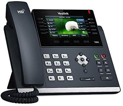Комплект офис телефон Yealink T46S SIP POE с блок захранване и кърпа от микрофибър - се Изисква услуга VoIP - Vonage, Ring Central, 8x8,