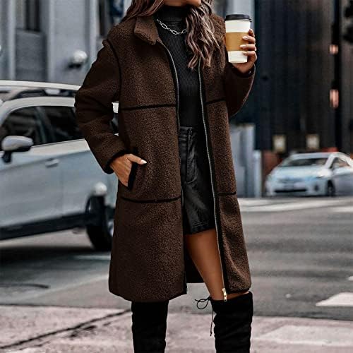 Дамско яке оверсайз, однотонная удобна горна дреха с дълъг ръкав, зимно свободно палто, ежедневното кардиганное палто