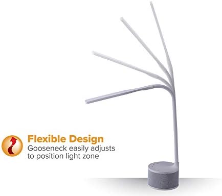 Светодиодна настолна лампа Bostitch с регулируема яркост на светлината, с Bluetooth-високоговорител и USB-порт, енергийно ефективен,