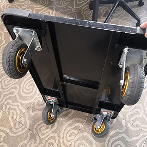 JKXWX Толкающая количка за Превоз на стоманена платформа Сгъваема Ръчна количка с дръжка и Въртящи се колела на 360 градуса за Багаж