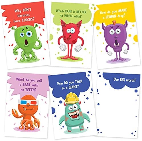 Детски картички Monster Jokes с Конвертами - 30 Весели двустранни картички с размери 6х4 с Конвертами