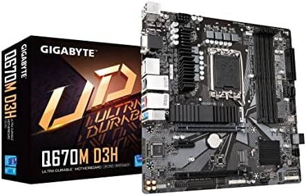 GIGABYTE Q670M D3H (LGA1700 / Intel/ Q670/ M-ATX / DDR5 / Dual M. 2 / PCIe 4 / USB 3.2 Gen2 Type-C /Intel 2.5 GbE LAN / дънната Платка)
