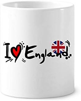 Аз Обичам Англия Знаме на Мира Сърцето Четка за Зъби Държач за Химикалки Чаша Керамична Поставка за Чаша За Моливи