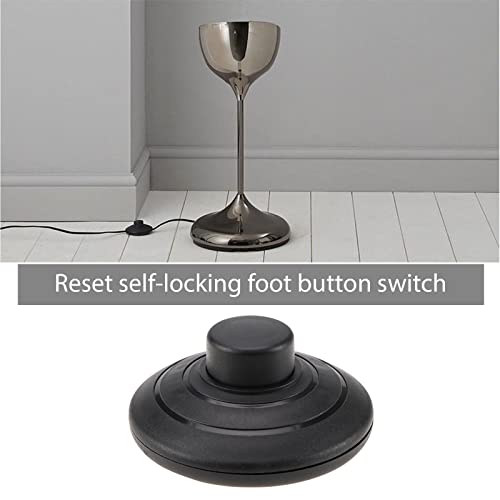 2 БР. Етаж Foot Ключ с вграден Бутон Foot Switch Кръг за Захранване Foot Switch Контрол за Подови и Настолна лампа с Диаметър 70 мм,