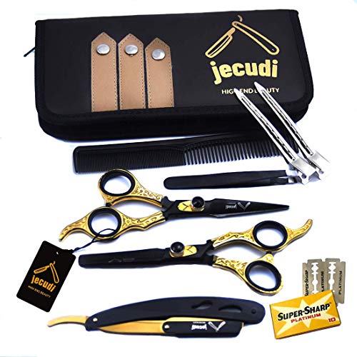 Набор от професионални ножици за подстригване на коса Jecudi 6,5 инча от японска неръждаема стомана, ръчно изработени, включва фризьорски