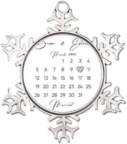 Метално Коледна Украса Първият Ни Коледен Календар Датата на сватбата Празничен Подарък Женен Сватбен Календар Подарък на Младоженците