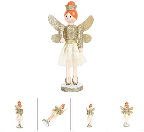 Дървена Ангел Лешникотрошачката Коледна Украса: Блестящ Ангел Момиче Лешникотрошачката Дървени Кукли, Играчки за Коледната Почивка Автомобили
