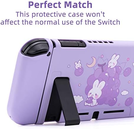 Защитен калъф GeekShare за Switch, Мек Тънък калъф от TPU, Съвместим с конзола Nintendo Switch и Joy-Con (Grape Бъни)
