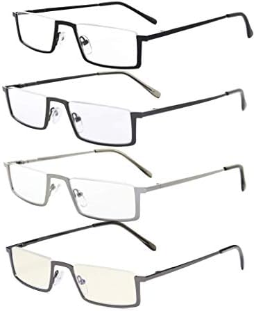 Eyekepper 4-Pack Очила за четене в полукръгла рамки Ридеры Включват Компютърни Очила за четене + 2,5