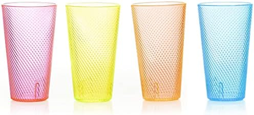 Stephanie Внос Произведено в САЩ Комплект от 4 пластмасови чаши за еднократна употреба Party Twist Glow 20 грама (не съдържа BPA и безопасно