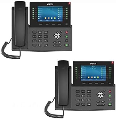 Корпоративна VoIP-телефон Fanvil X7C (комплект от 2 теми), с 5-Инчов Цветен сензорен дисплей, 20 SIP линии, двоен gigabit Ethernet (PoE