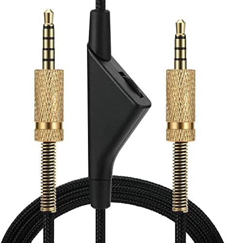 Сменяеми кабела EARLA TEC за Astro A40 A10, аудио кабел 2,0 м 6,5 фута, тел Aux вход, Съвместим с игрални слушалки A10 A40 A40TR с регулатор