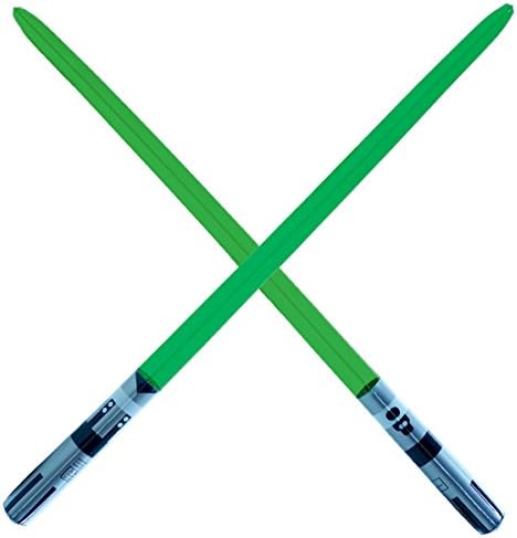 2 Надуваеми светлинни меча премиум-клас с едно острие зелен цвят, Меч, Парти, Подарък, Екшън-игра, Надуваеми меч на Люк Йоды (Зелен с