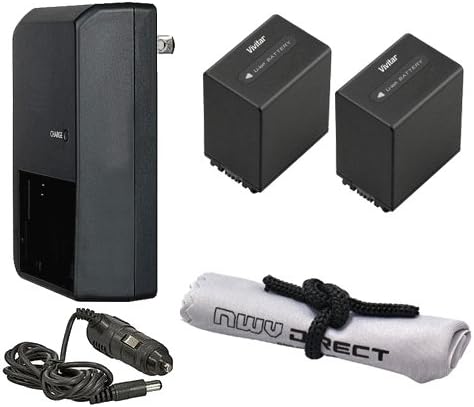 Интелигентни батерии с голям капацитет (2 блока), Съвместими със Sony Handycam HDR-XR350V + зарядно устройство ac / dc